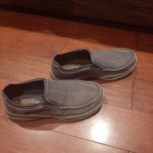 Skechers Navy w Gray slip ons size 10.5